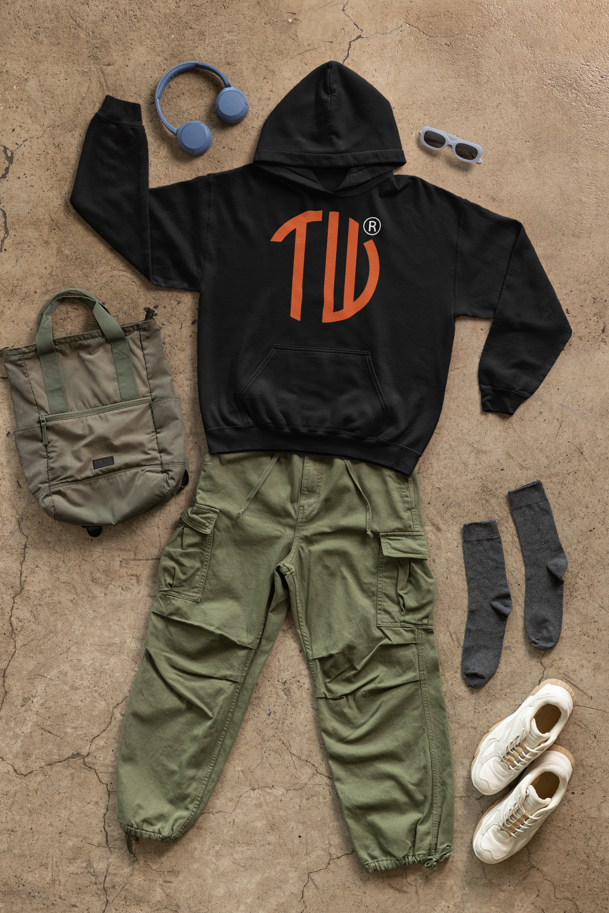 Unisex Oversized Premium Hoodie "Orange Alpha Dog"