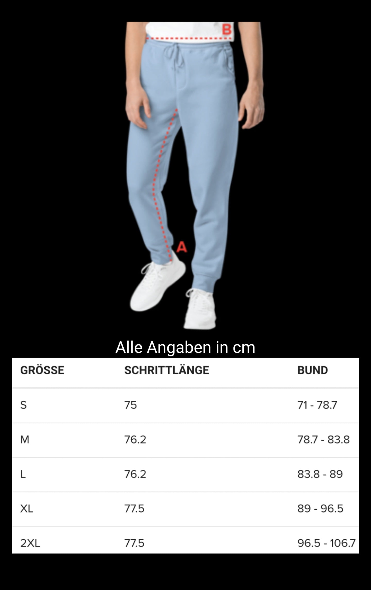 Größentabelle