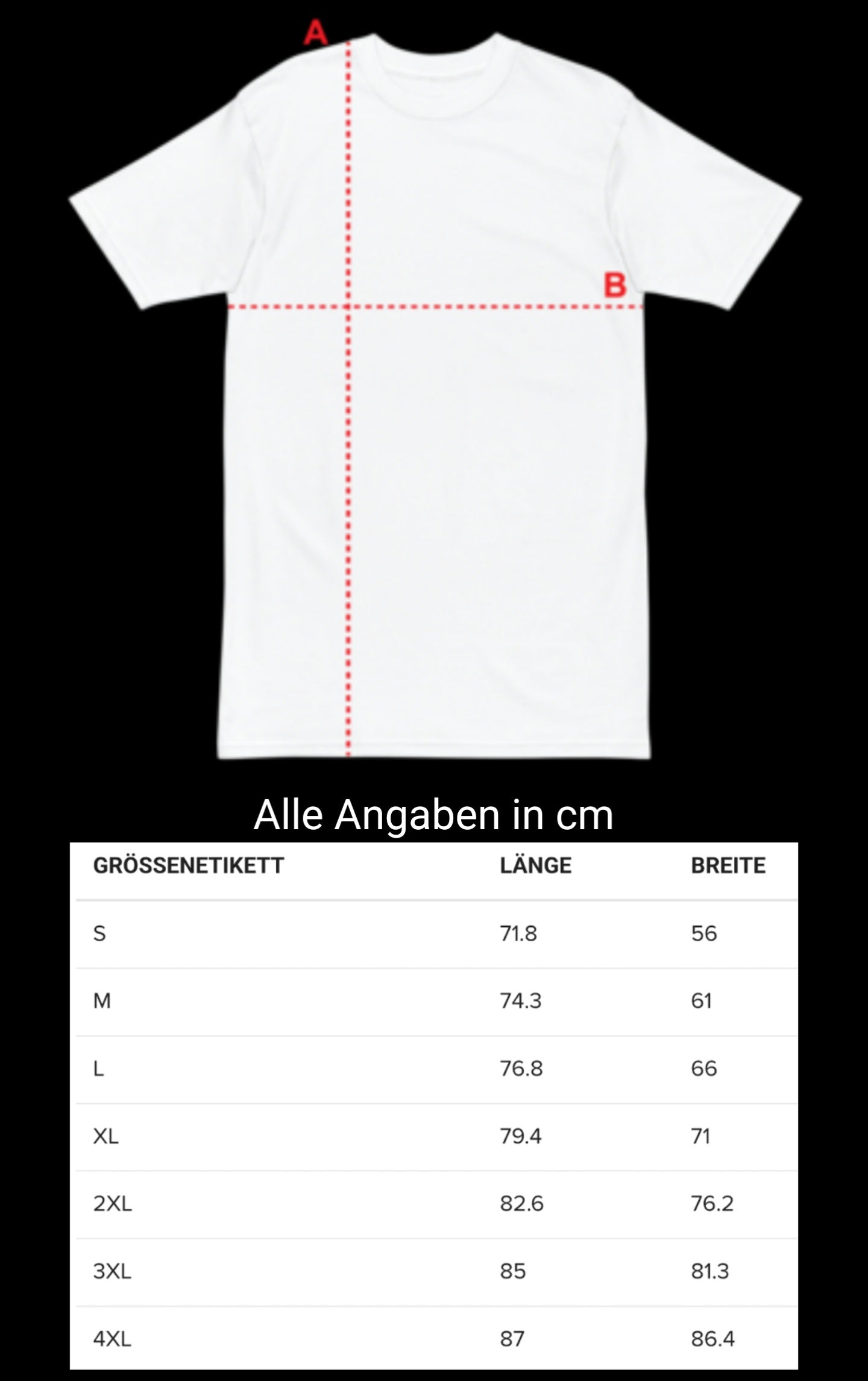 Größentabelle