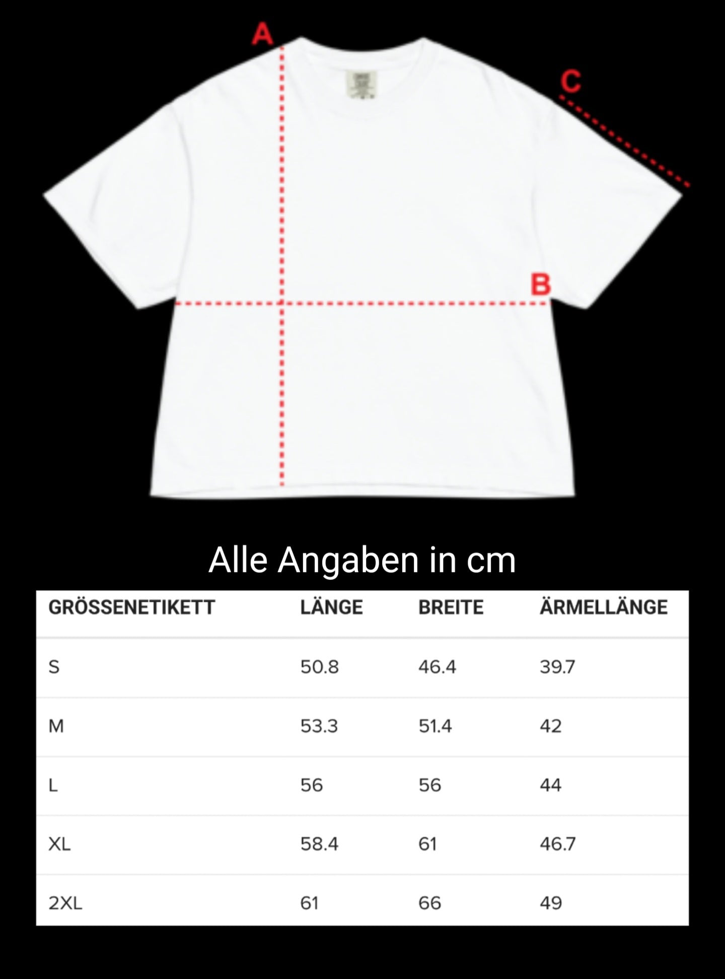 Größentabelle